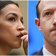 Rep. Alexandria Ocasio-Cortez; Facebook CEO Mark Zuckerberg